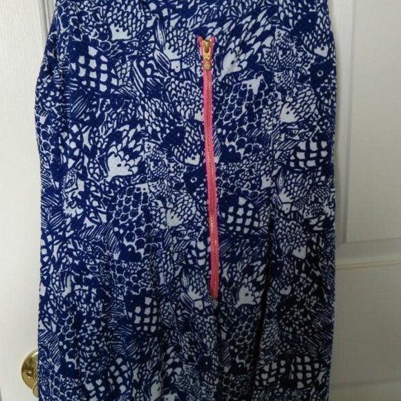 Lilly Pulitzer Misses Blue White Fish Sleeveless Dress Size 6 From 2015 - Picture 2 of 7